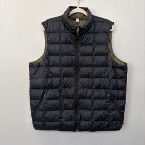 REI Co-op 650 Down Fill 2.0 Puffer Vest Jacket Mens Size XL  Black Green Zip